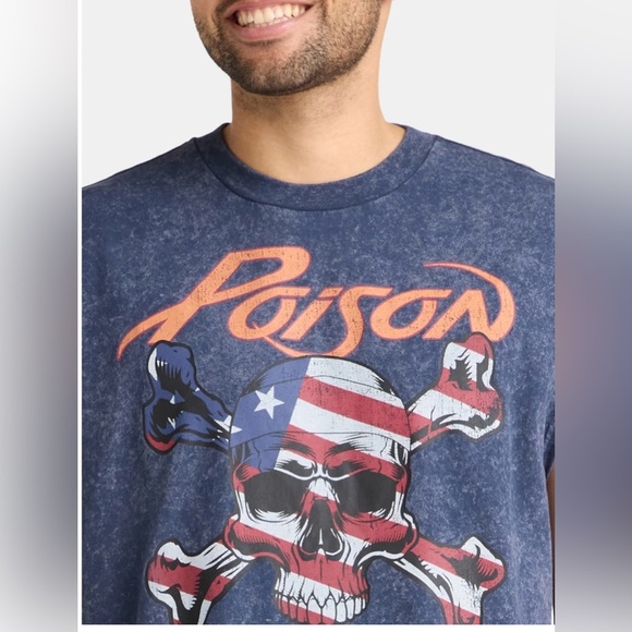 Poison Men's and Big Men's Front Back Graphic Muscle Band Tee - Picture 5 of 6